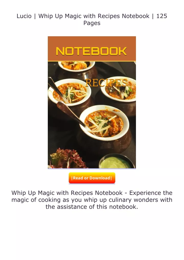 lucio whip up magic with recipes notebook