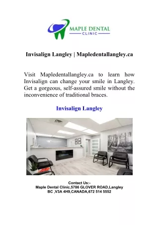 Invisalign Langley | Mapledentallangley.ca