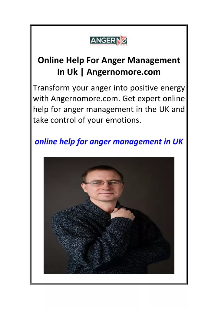 online help for anger management