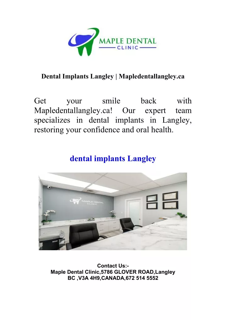 dental implants langley mapledentallangley ca