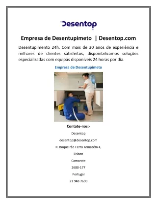 Empresa de Desentupimeto  Desentop