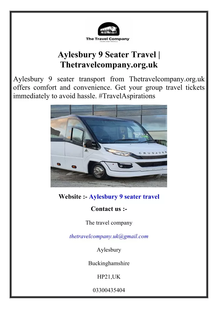 aylesbury 9 seater travel thetravelcompany org uk