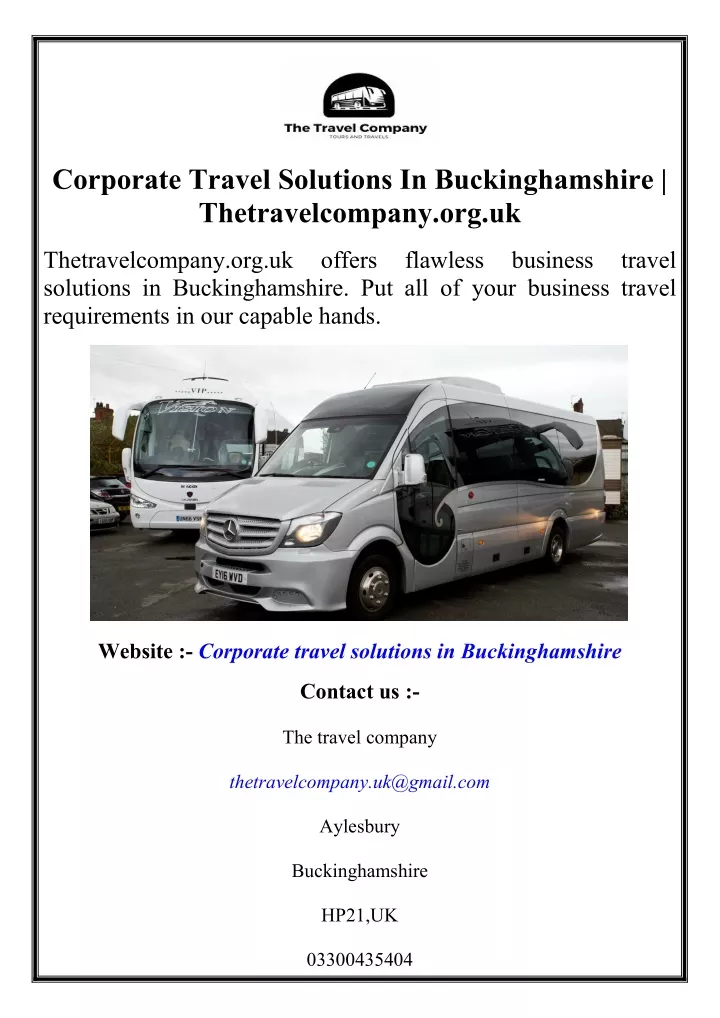 corporate travel solutions in buckinghamshire