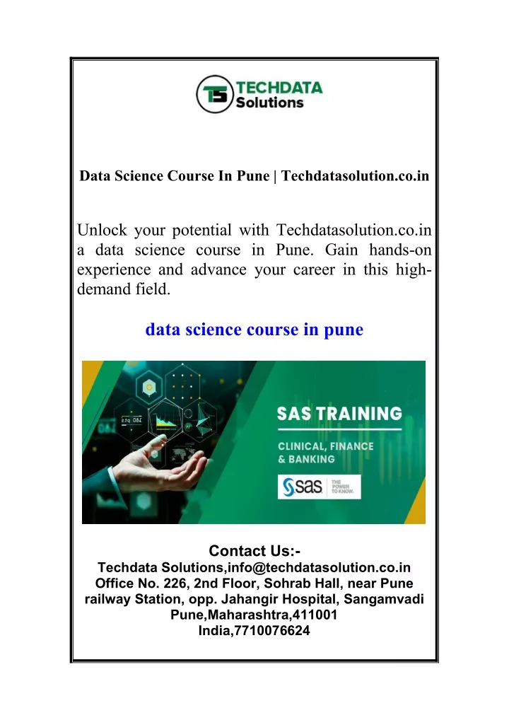 data science course in pune techdatasolution co in