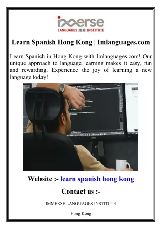 learn spanish hong kong imlanguages com