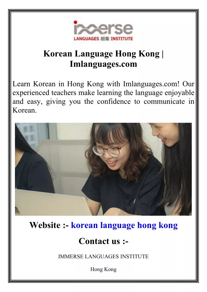 korean language hong kong imlanguages com