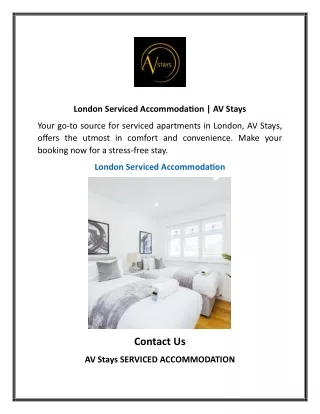 London Serviced Accommodation   AV Stays