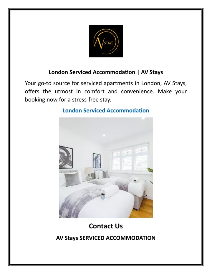 london serviced accommodation av stays