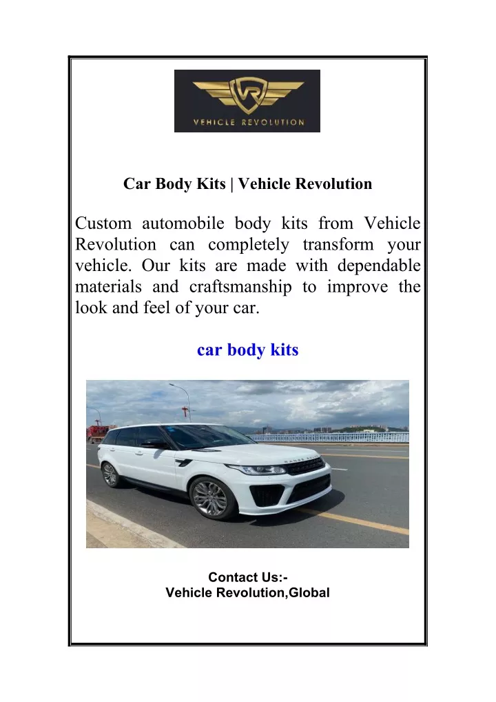 car body kits vehicle revolution
