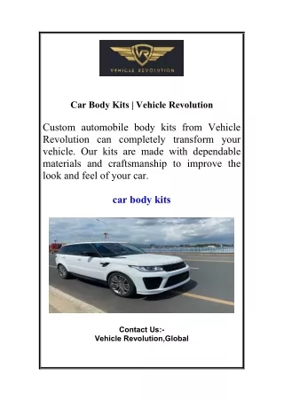 Car Body Kits | Vehicle Revolution