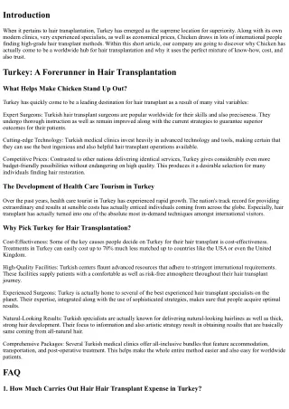 Turkey: The Ultimate Place for Hair Hair Transplant Distinction