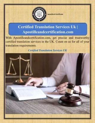 Certified Translation Services Uk Apostilleandcertification.com