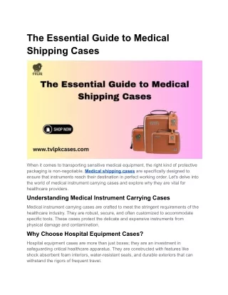 medical shipping cases