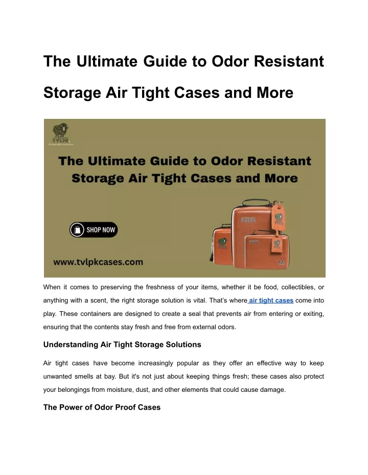 the ultimate guide to odor resistant