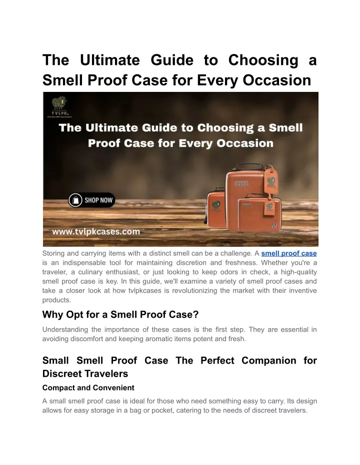 the ultimate guide to choosing a smell proof case