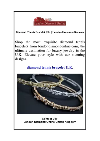 Diamond Tennis Bracelet U.k. | Londondiamondonline.com