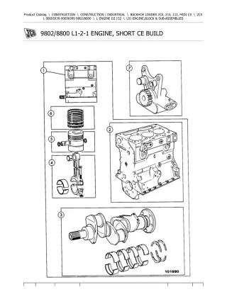 JCB 2CX L BACKHOE LOADER Parts Catalogue Manual (Serial Number 00655030-00656999)