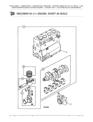 JCB 2CXL BACKHOE LOADER Parts Catalogue Manual (Serial Number 00760001-00764999)