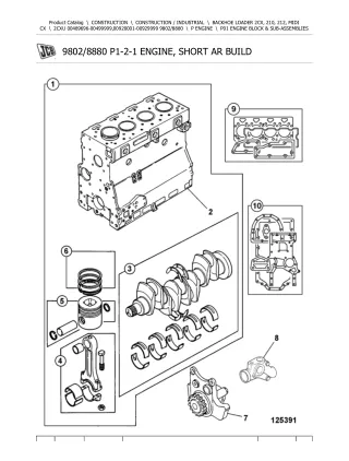 JCB 2CXU BACKHOE LOADER Parts Catalogue Manual (Serial Number 00920001-00929999)