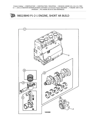 JCB 2CXU LE (Low Emission Engine) BACKHOE LOADER Parts Catalogue Manual (Serial Number 00659599-00659999)