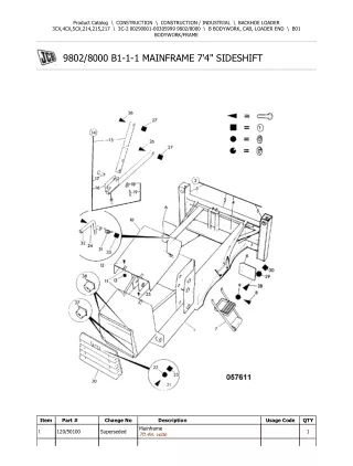 JCB 3C-2 BACKOHE LOADER Parts Catalogue Manual (Serial Number 00290001-00305999)