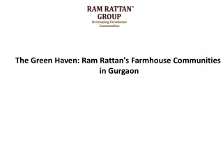 The Green Haven Ram Rattans Farmhouse Communities in Gurgaon