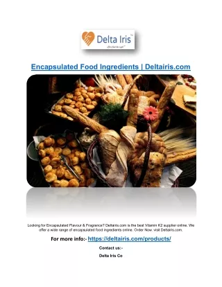 Encapsulated Food Ingredients | Deltairis.com