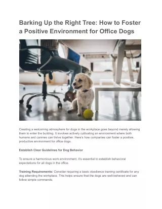 Barking Up the Right Tree_ How to Foster a Positive Environment for Office Dogs