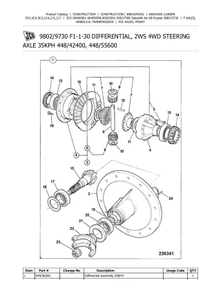 JCB 3CX BACKOHE LOADER Parts Catalogue Manual (Serial Number 00460001-00499999)