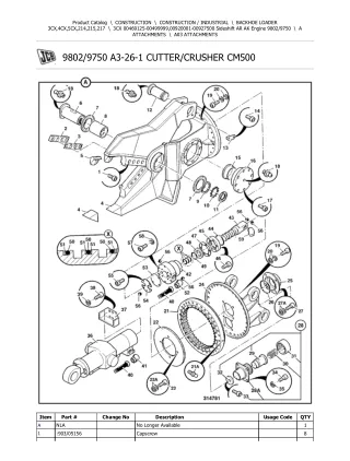 JCB 3CX BACKOHE LOADER Parts Catalogue Manual (Serial Number 00469125-00499999)