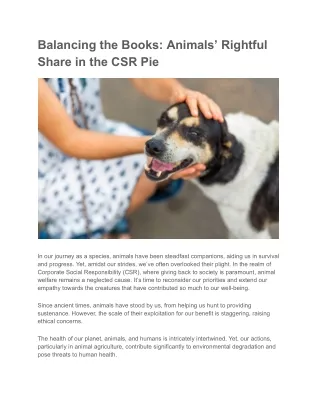 Balancing the Books_ Animals’ Rightful Share in the CSR Pie