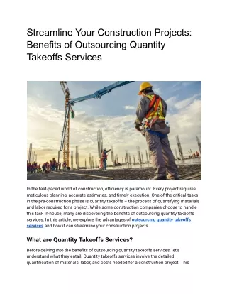 Streamline Your Construction Projects_ Benefits of Outsourcing Quantity Takeoffs Services
