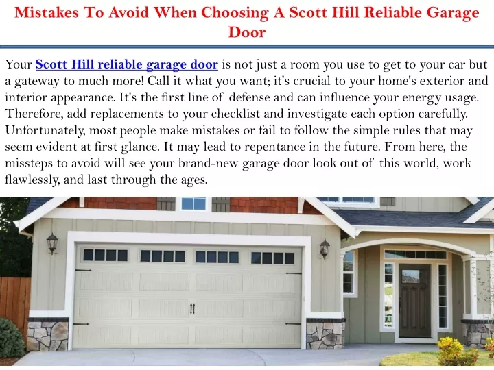 mistakes to avoid when choosing a scott hill