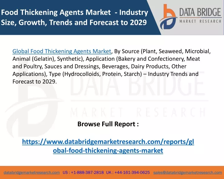 food thickening agents market industry size