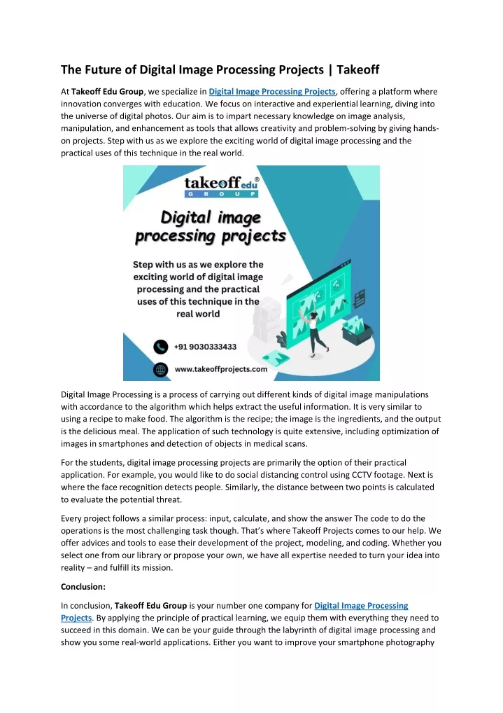 the future of digital image processing projects