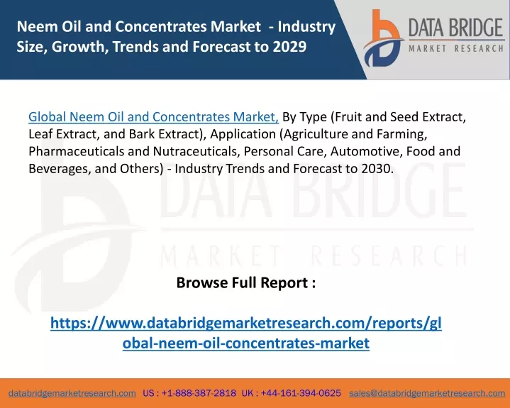 neem oil and concentrates market industry size