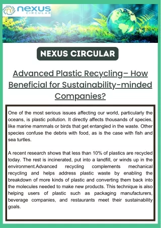 Advanced Plastic Recycling – How Beneficial for Sustainability-minded Companies?