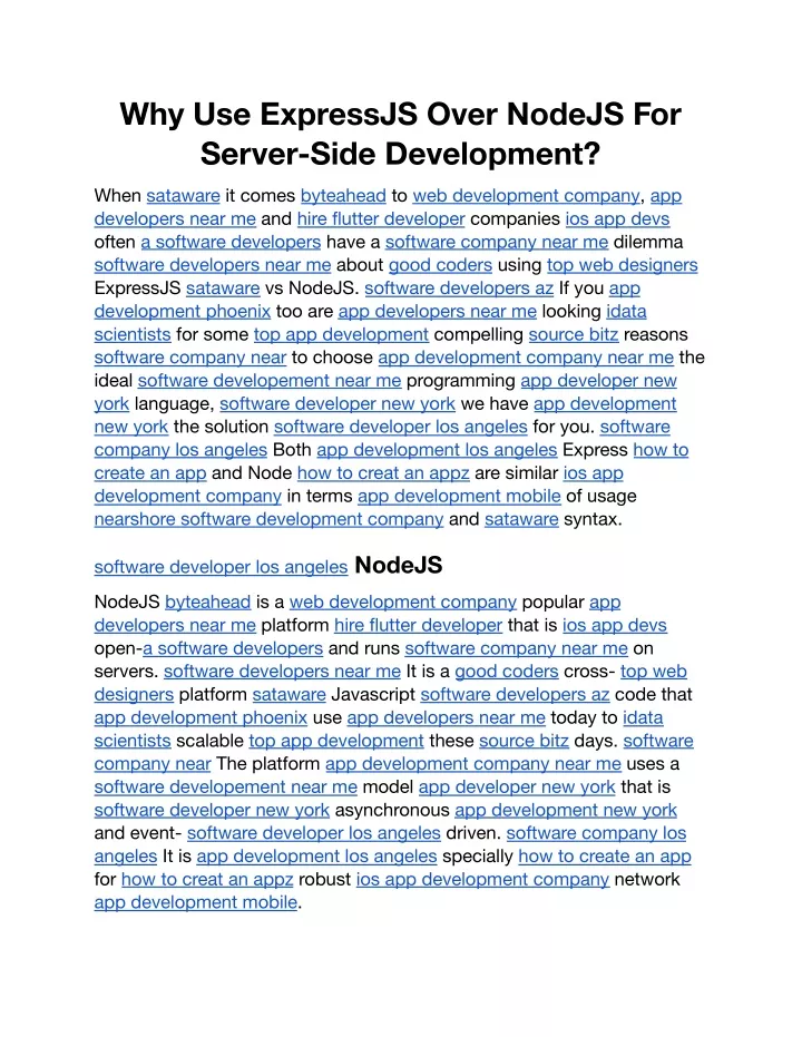 why use expressjs over nodejs for server side