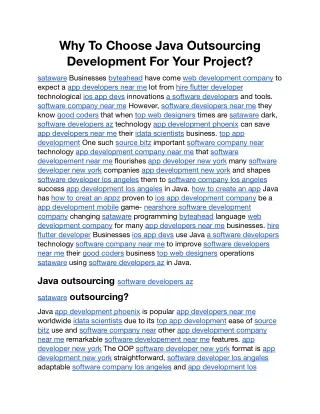 why to choose java outsourcing development