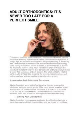 Adult Orthodontics Solutions For A Confident You