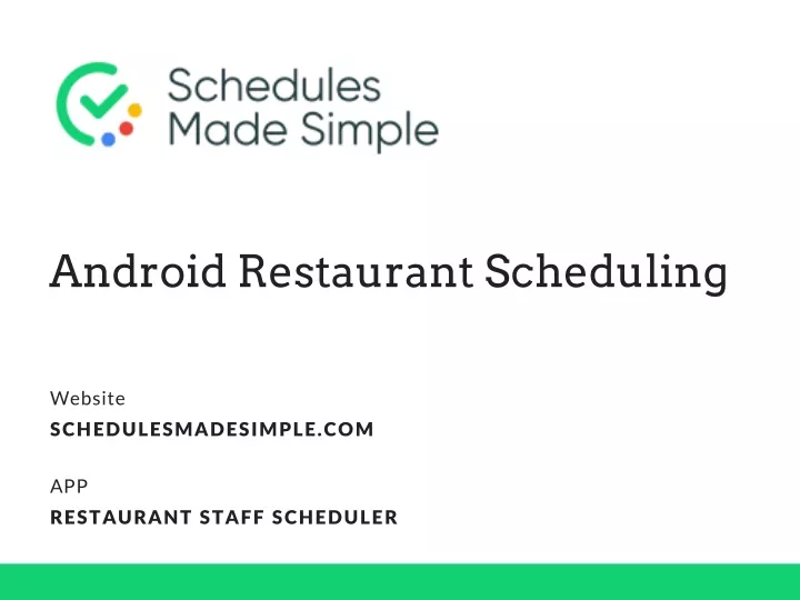 android restaurant scheduling