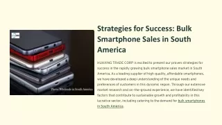 Strategies for Success: Bulk Smartphone Sales in South America