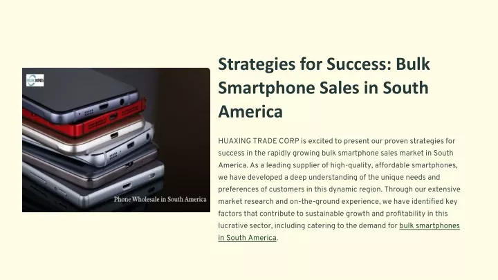 strategies for success bulk smartphone sales