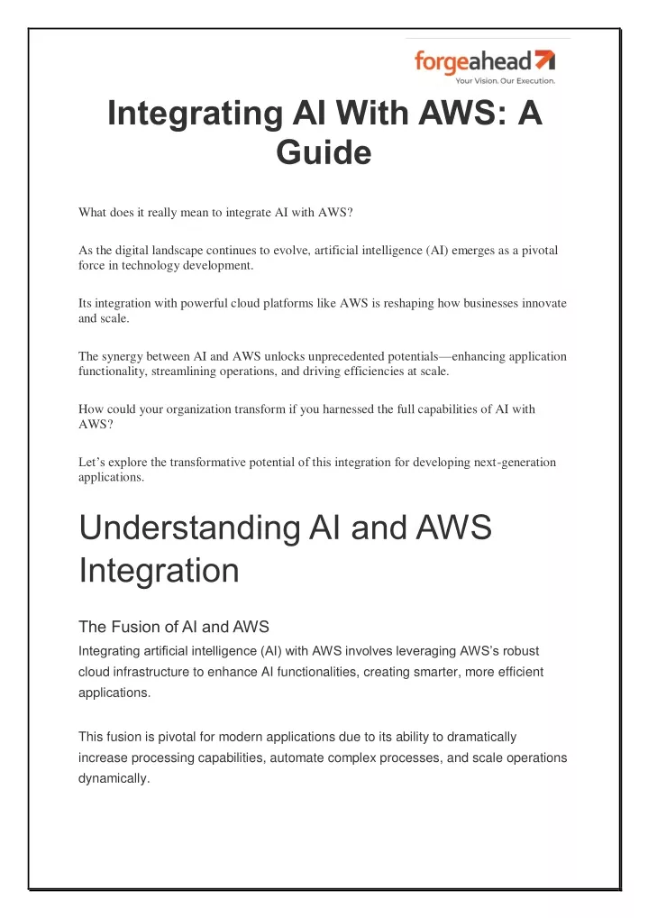 integrating ai with aws a guide