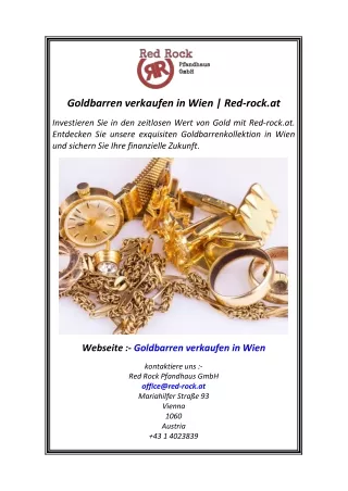 Goldbarren verkaufen in Wien  Red-rock.at