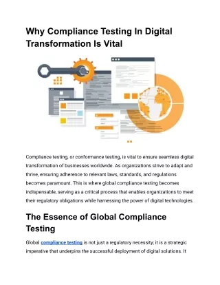 Why Compliance Testing In Digital Transformation Is Vital