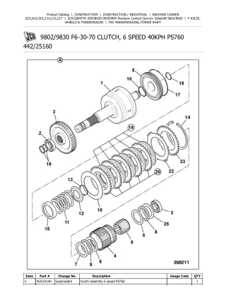 JCB 3CX CSM4TPC Precision Control (Servo) BACKOHE LOADER Parts Catalogue Manual (Serial Number 00938430-00959999)
