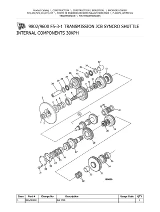 JCB 3CX HM 30 BACKOHE LOADER Parts Catalogue Manual (Serial Number 00400000-00430000)