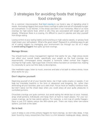 3 strategies for avoiding foods that trigger food cravings