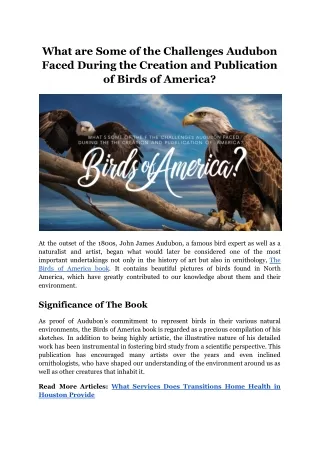 What are Some of the Challenges Audubon Faced During the Creation and Publication of Birds of America